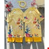 Áo dài cách tân họa tiết Hoa Mộc Trà  3D cực xinh dành cho bé gái