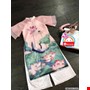 Áo dài tay lửng HOA SEN cho bé gái
