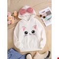 Áo hoodie lông cừu hình mèo xinh xắn cho bé gái