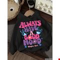 Áo hoodie vải nỉ có mũ Alway cho bé gái