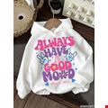 Áo hoodie vải nỉ có mũ Alway cho bé gái