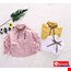 Áo sơ mi phối dây nơ ở cổ cho bé gái từ 1-5 tuổi