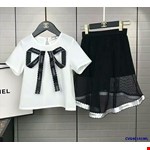 Set áo Channel cách điệu và chân váy xòe 2 lớp cao cấp cho bé gái