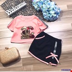 Set áo thun chân váy channel cực xinh cho bé gái từ 1 đến 15 tuổi [size đại]