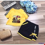 Set áo thun chân váy channel cực xinh cho bé gái từ 1 đến 15 tuổi [size đại]