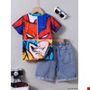 Bộ áo thun hoạt hình Super Man và quần short denim cho bé trai