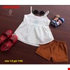 Bộ bé gái áo hai dây cực yêu cho bé từ 1-8 tuổi màu Nâu