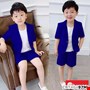 Bộ vest tay ngắn kaki kèm áo thun cho bé trai