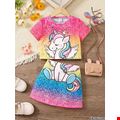 Bộ thun hoạt hình Unicorn cho bé gái 3 đến 7 tuổi