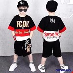 Bộ thun phong cách rock FCOK cho bé trai từ 7-15 tuổi