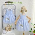 Đầm 2 dây họa tiết cầu vòng cực xinh dành cho bé gái