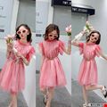 Đầm Babydoll phối họa tiết cực xinh dành cho bé gái ( đi kèm phụ kiện )
