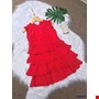 Đầm tơ gân 3 tầng MÀU ĐỎ cho bé gái từ 2-10 tuổi