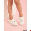 Giày Slip-On Nữ Màu Trắng Có Trang Trí Nơ