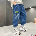 Quần Jean baggy họa tiết Chữ cực chất dành cho bé trai