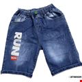 Quần Jean đùi wash rách phối chữ RUN cho bé trai
