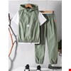 Set 3 Món Đồ Bé Trai: Áo Hoodie Vạt Hở, Quần Thun, Áo Phông – Phong Cách Sporty Chic