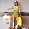 Set áo croptop phối chân váy Kaki túi hộp đầy cá tính dành cho bé gái