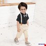Sét áo sơ mi và quần yếm kẻ sọc cho bé trai từ 1-4 tuổi