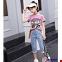 Sét áo thun Smart Girl và quần jean lửng cho bé gái từ 7-13 tuổi