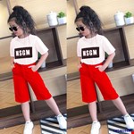 Sét áo thun và quần kaki năng động cho bé gái từ 1-13 tuổi