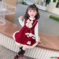 Sét đầm Babydoll 2 món phối nơ cực xinh dành cho bé gái
