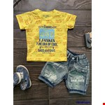 Sét quần jean và áo thun in hình ô tô cho bé trai từ 1-15 tuổi