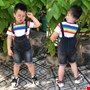 Sét quần yếm jean và áo cầu vồng cho bé trai và bé gái