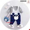 Set yếm gấu dễ thương cho bé từ 1-9 tuổi màu xanh biển(không kèm túi) ( sọc áo cùng màu với yếm