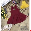 Váy bé gái sành điệu cho bé diện hè cho bé từ 1-8 tuổi màu Đỏ Đô