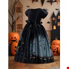 Váy Halloween Bé Gái Sát Nách Họa Tiết Halloween, Nơ Sang Trọng