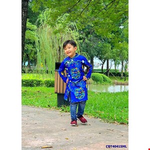 Áo dài gấm hình rồng cho bé trai từ 1-12 tuổi