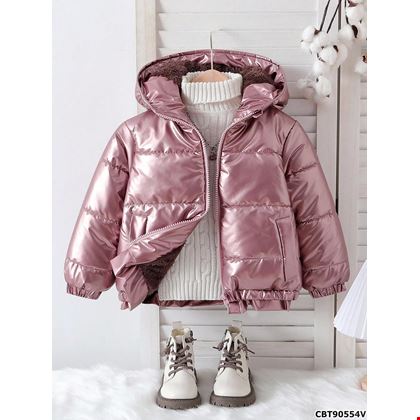 Áo Khoác Bé Gái Hồng Lấp Lánh - Ấm Áp Cho Mùa Đông