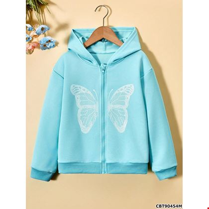 Áo khoác nỉ có dây kéo hình bướm cho bé