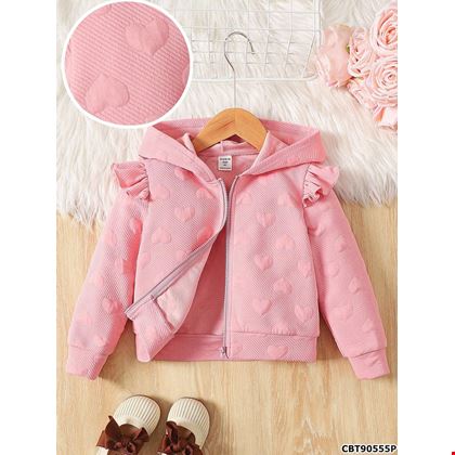 Áo Khoác Trẻ Em Phối Bèo, Khóa Kéo, Mũ - Ấm Áp Mùa Thu Đông