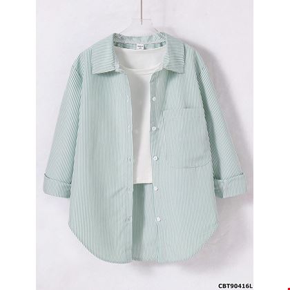 Áo Sơ Mi Bé gái vạt bầu Phong Cách Hàn Quốc sành điệu