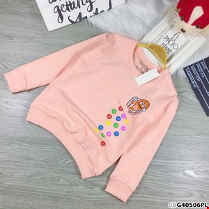 Áo tay dài thu-đông hình viên kẹo cho bé gái