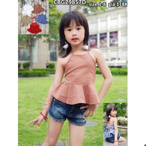 Áo yếm cách tân điệu đà cho bé yêu  (không kèm quần) màu Nâu lợt