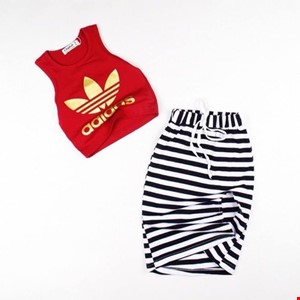 Set áo váy bé gái adidas dễ thương [Size Đại]
