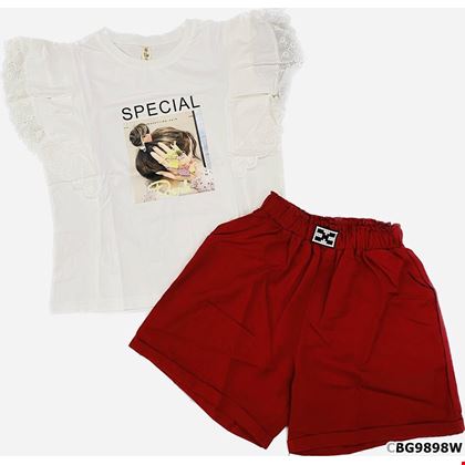 Bộ áo thun SPECIAL phối quần short cá tính cho bé gái