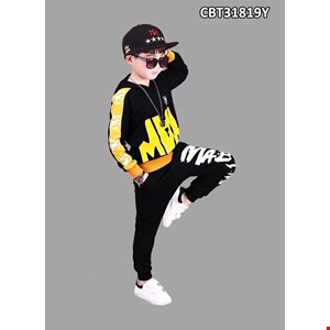 Bộ dài phối nón liền màu ĐEN  tay áo  VÀNG