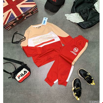 Bộ đồ thun dài tay SWAG phối màu cực ngầu dành cho bé trai