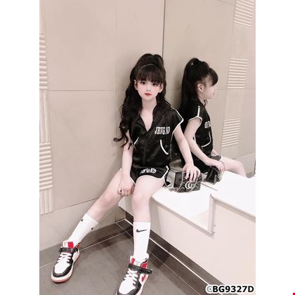 Bộ áo phối nón lụa vân cho bé gái