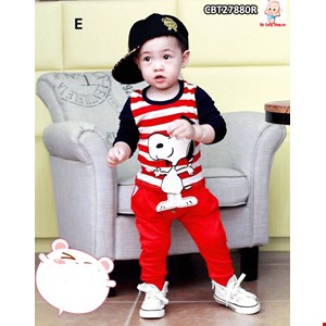 Bộ thu đông cho bé trai và bé gái từ 3-10 tuổi màu đỏ