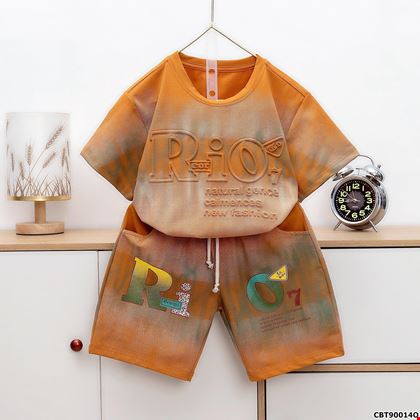 Bộ thun bé trai loang màu dập nổi RIO cực chất