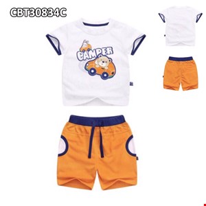 Bộ thun cotton hình gấu CAMPER cho bé từ 1-8 tuổi màu CAM