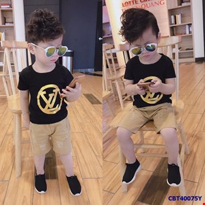 Sét quần kaki và áo thun cực cool cho bé trai từ 2 - 10 tuổi