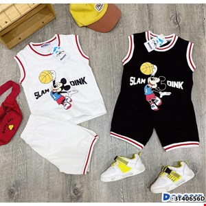 Bộ thun MICKEY CHƠI BÓNG RỔ cho bé trai