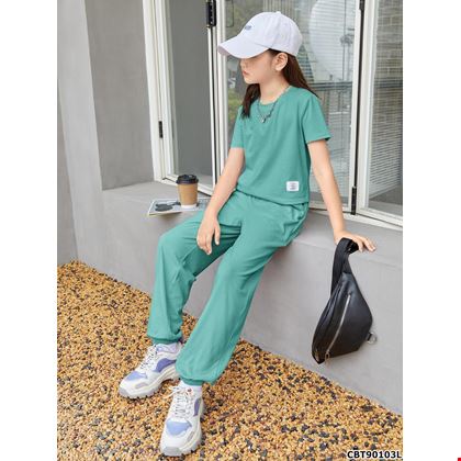 Bộ thun phong cách basic năng động mát mẻ cho bé gái