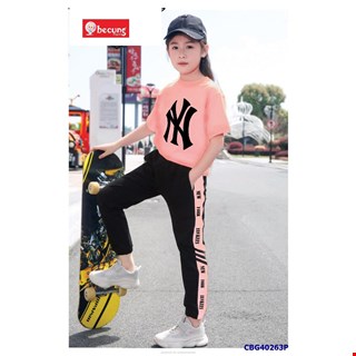 Bộ thun phong cách thể thao NY- New York Yankees siêu hot, siêu chất cho bé gái từ 2-15 tuổi